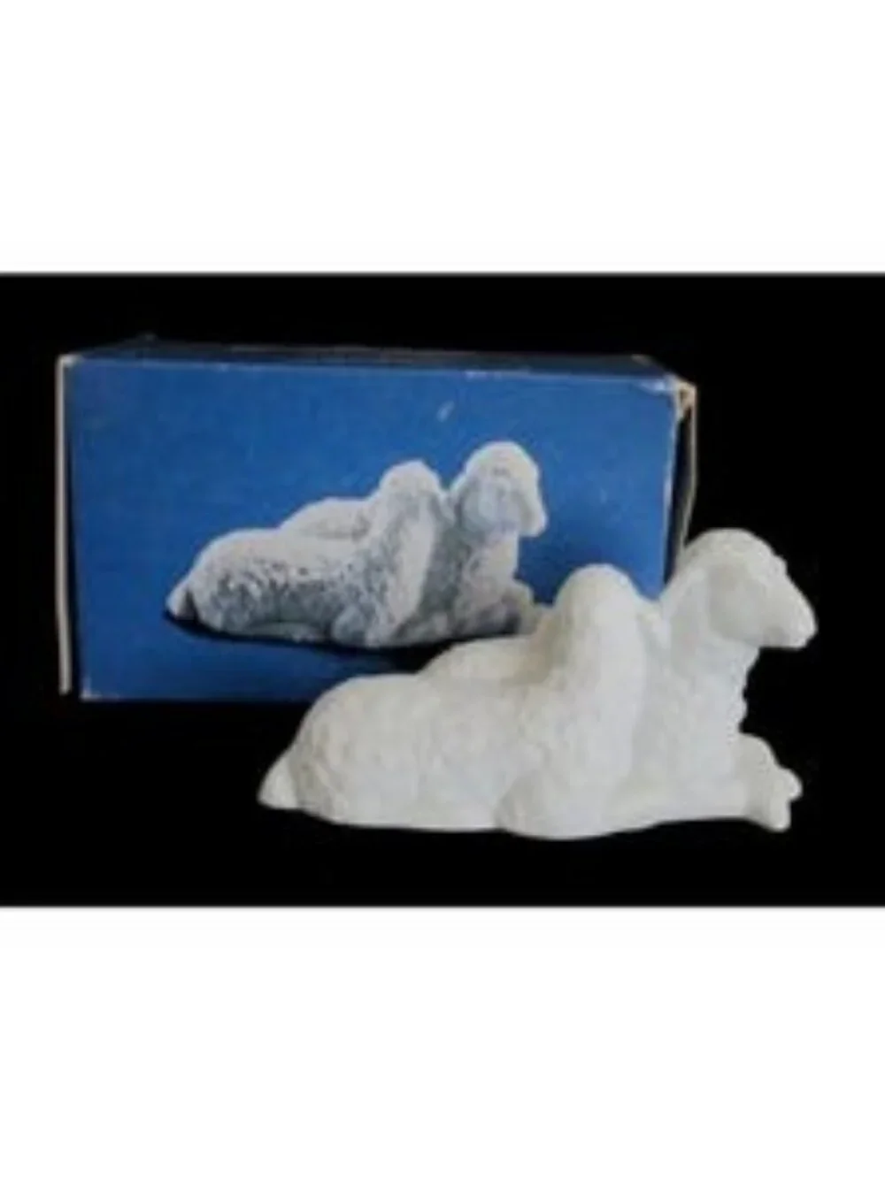 Vintage Avon Nativity Sheep Figurine: 1983 Porcelain Bisque, Original Box